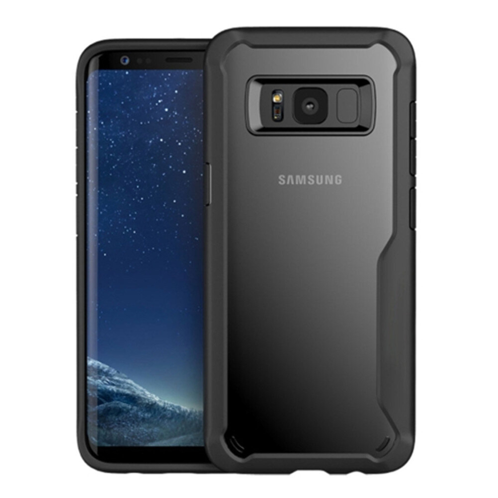 For Galaxy S8 Transparent Pc + Tpu Full Coverage Shockproof Protective Back Case (Black) Black 8881471528154