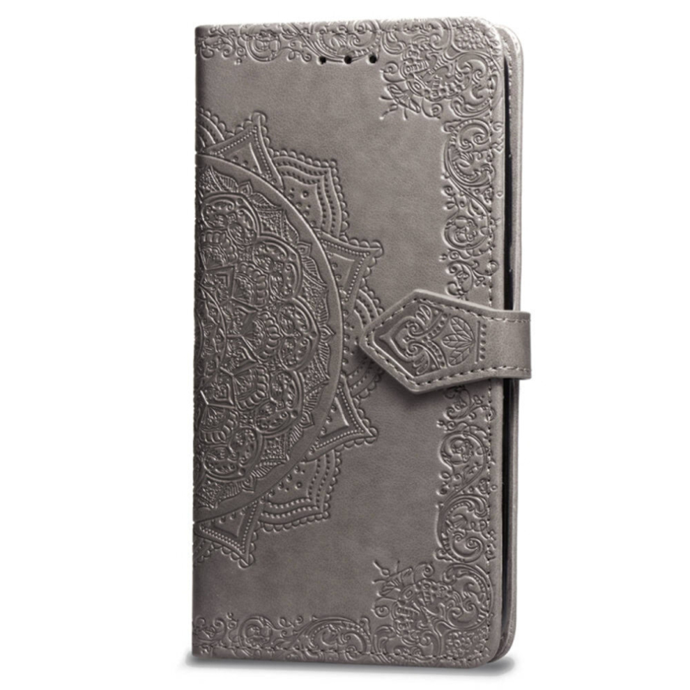For Xiaomi Pocophone F1 Halfway Mandala Embossing Pattern Horizontal Flip Leather Case With Holder & Card Slots & Wallet & Lanyard(Grey) Grey 8881471532168
