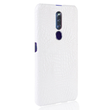 Shockproof Crocodile Texture Case for OPPO F11 Pro (White) - PC + PU, Slim, Durable Protection