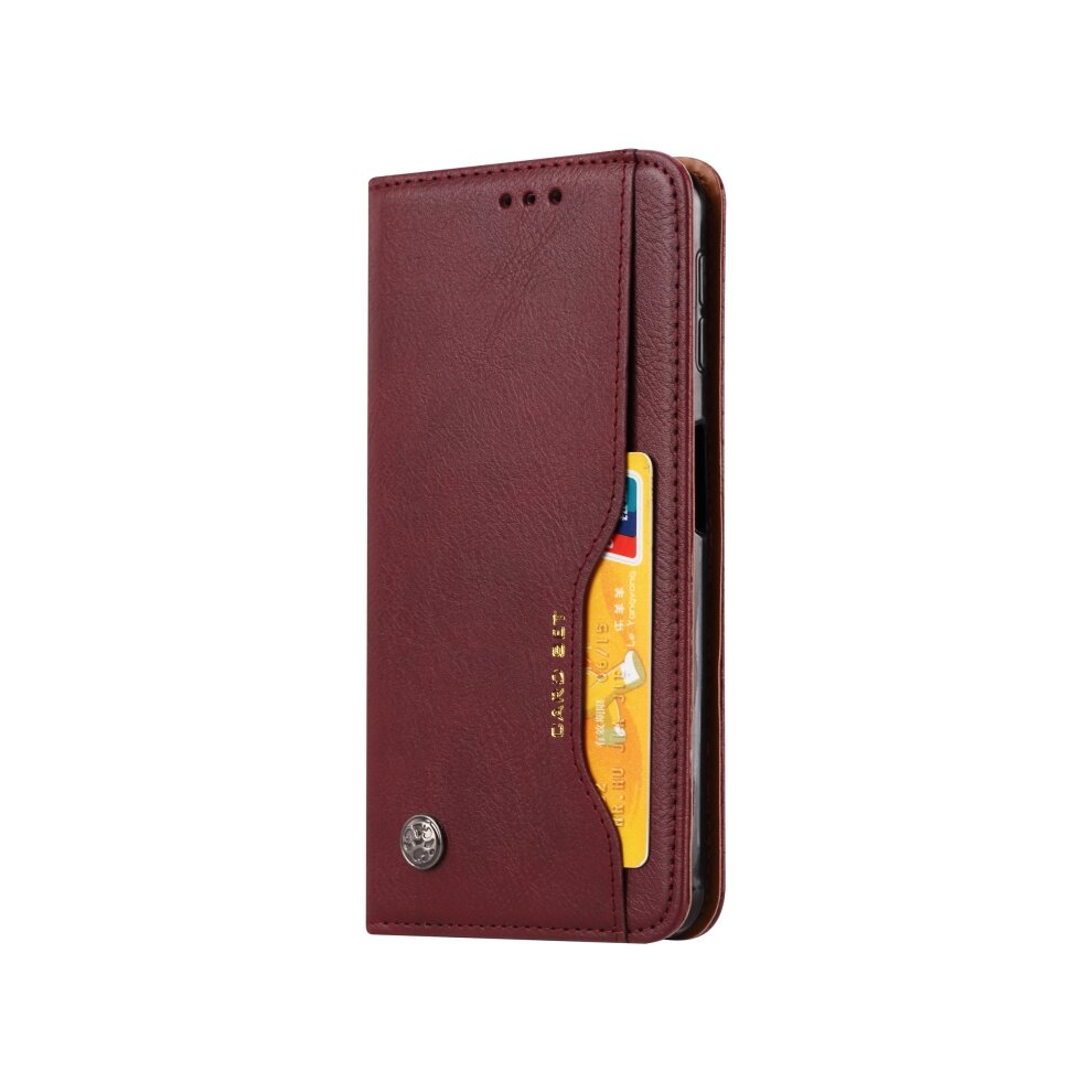 Knead Skin Texture Horizontal Flip Leather Case For Galaxy A50 With Photo Frame & Holder & Card Slots & Wallet(Wine ) Red 8881471529151