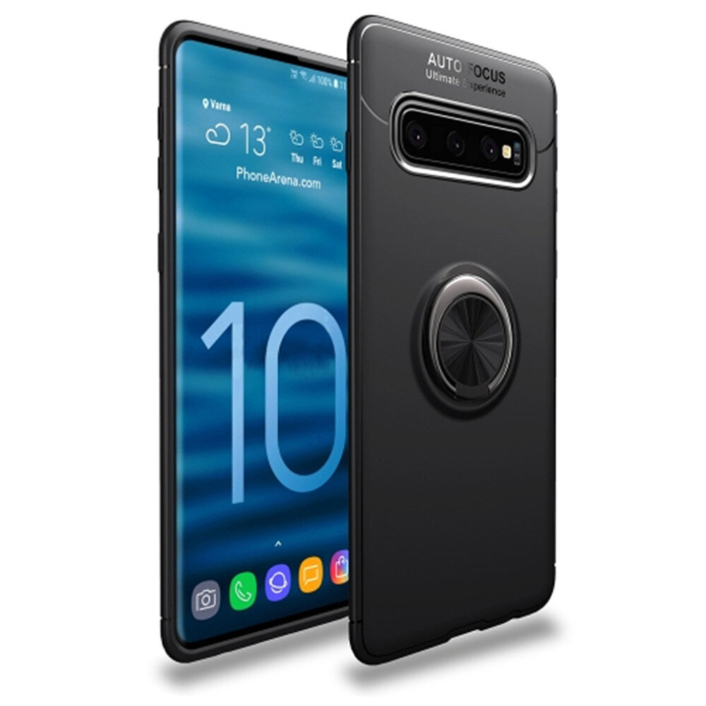 Shockproof Tpu Case For Galaxy S10+, With Invisible Holder (Black) Black 8881471528130
