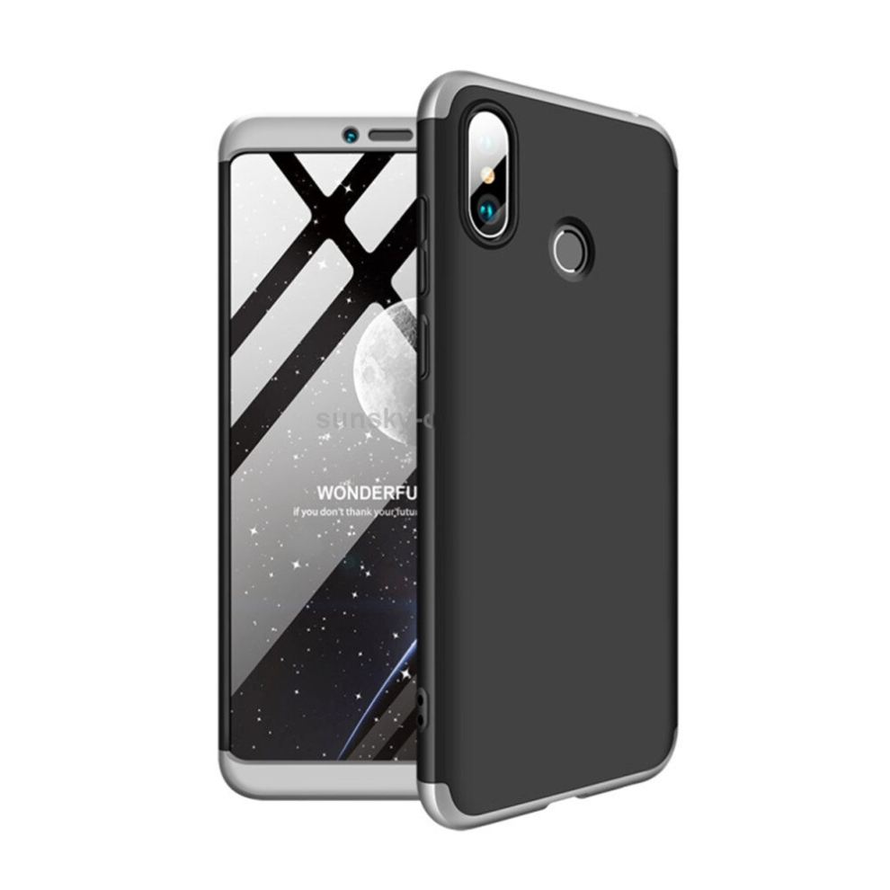 Three Stage Splicing Full Coverage Pc Case For Xiaomi Mi Max 3 (+Silver) Black/Silver 8881471530652