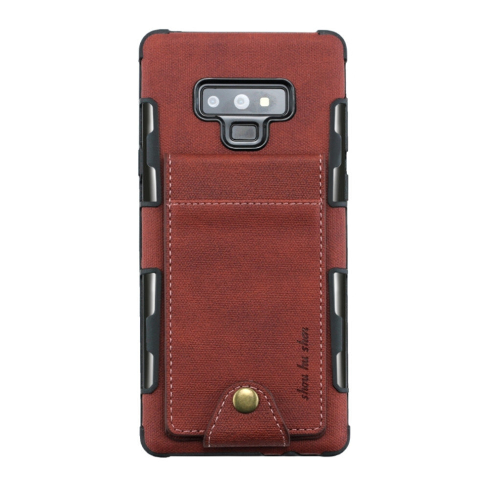 For Galaxy Note 9 Cloth Texture + Tpu Shockproof Protective Case With Vertical Flip Card Slots(Brown) Brown 8881471533899