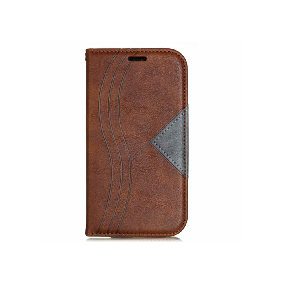 For Galaxy A50 Splicing Color Magnetic Hem Horizontal Flip Leather Case 8881471532854