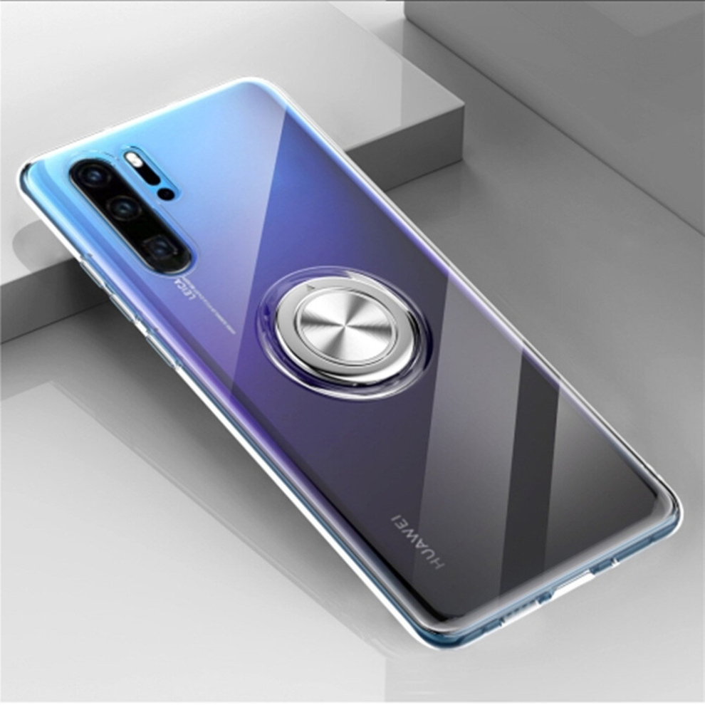Ultra-Thin Tpu Protective Case For Huawei P30 Pro, With Metal Ring Holder(Transparent) 8881471529915