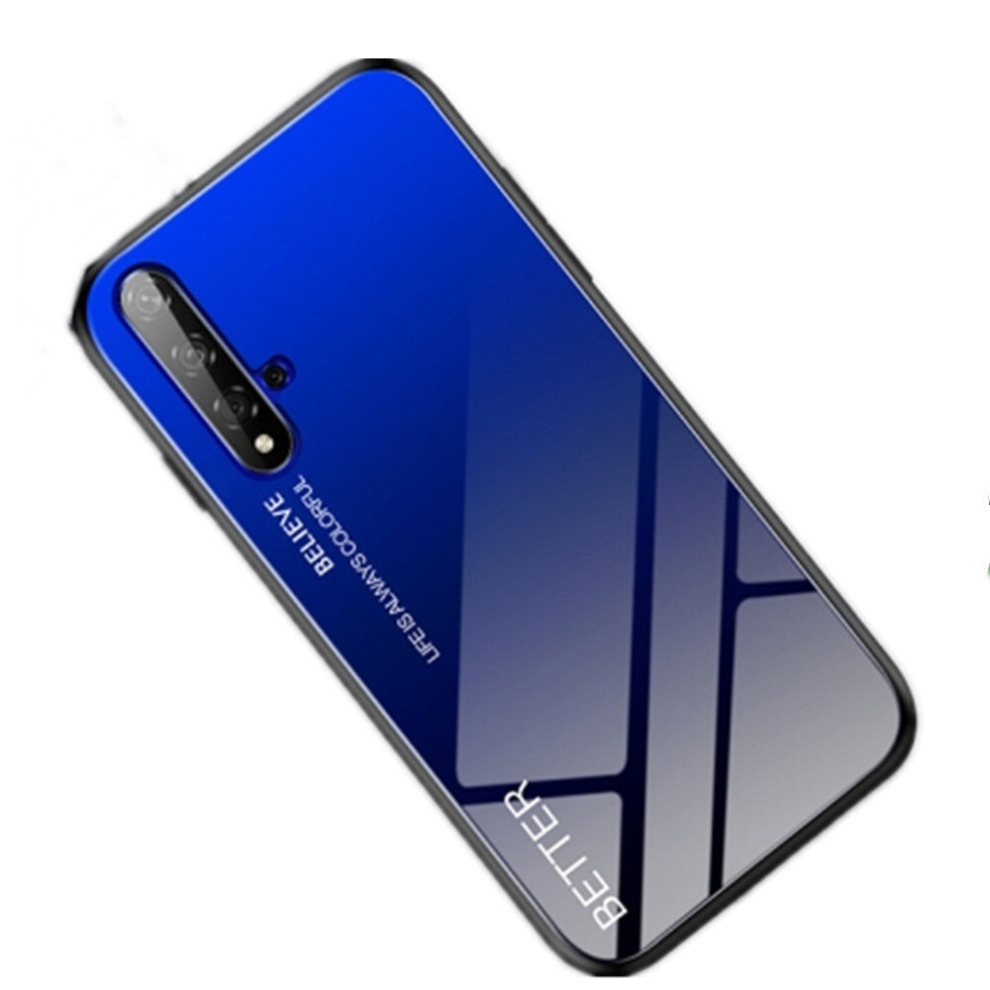 2Pcs Shockproof Tempered Glass + Tpu Case For Huawei Honor 20(Black ) Blue 8881471533905