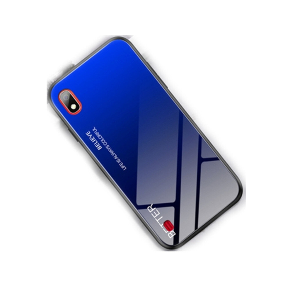 2 Pcs Shockproof Tempered Glass + Tpu Case For Galaxy A10(Black ) Blue 8881471523531