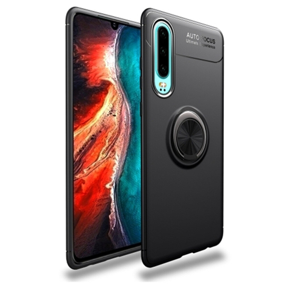 Lenuo Shockproof Tpu Case For Huawei P30, With Invisible Holder (Black) Black 8881471525771