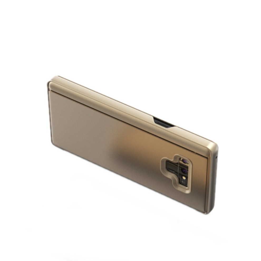 Mirror Clear View Horizontal Flip Pu Leather Case For Galaxy Note 9 With Holder(Gold) Gold 8881471528222