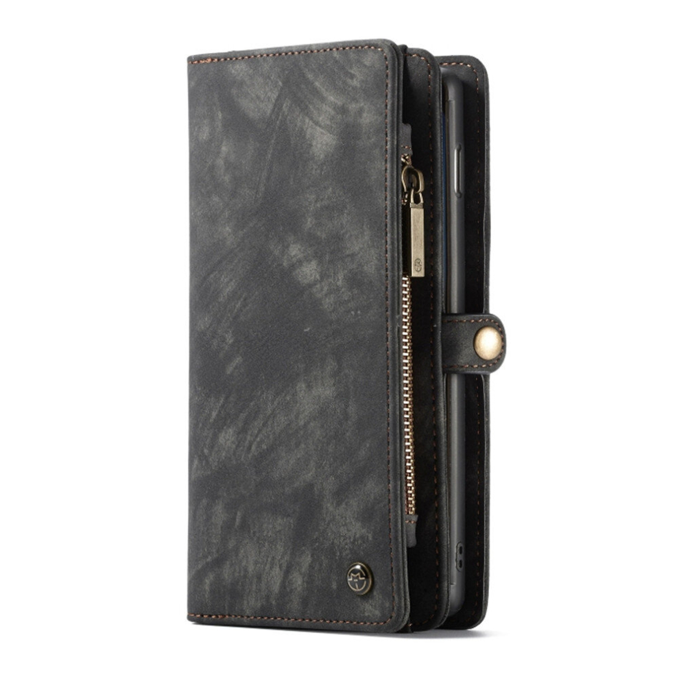 Caseme Detachable Multifunctional Horizontal Flip Leather Case For Galaxy S10+, With Card Slot & Holder & Zipper Wallet & Photo Frame(Black) Black 8881471522923