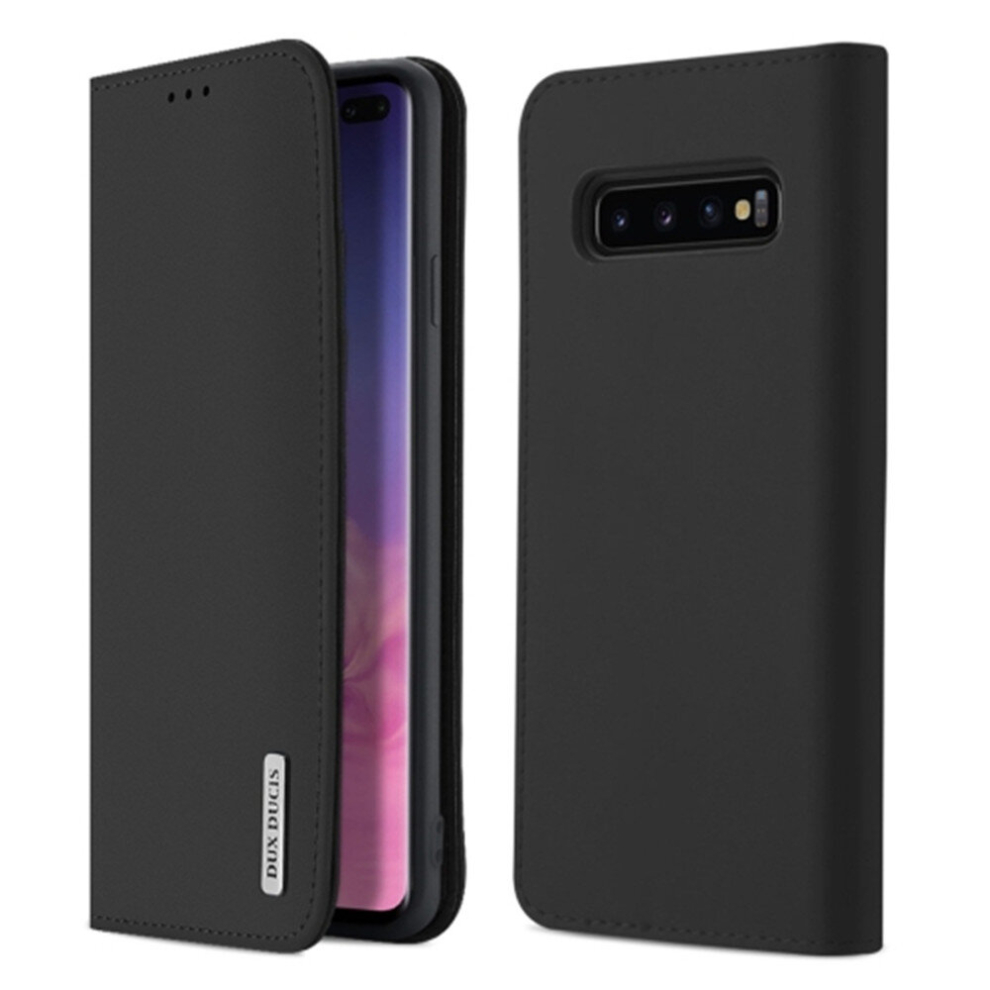 Wish Series Tpu + Pu + Leather Case For Galaxy S10 Plus, With Card Slots & Wallet (Black) Black 8881471530980