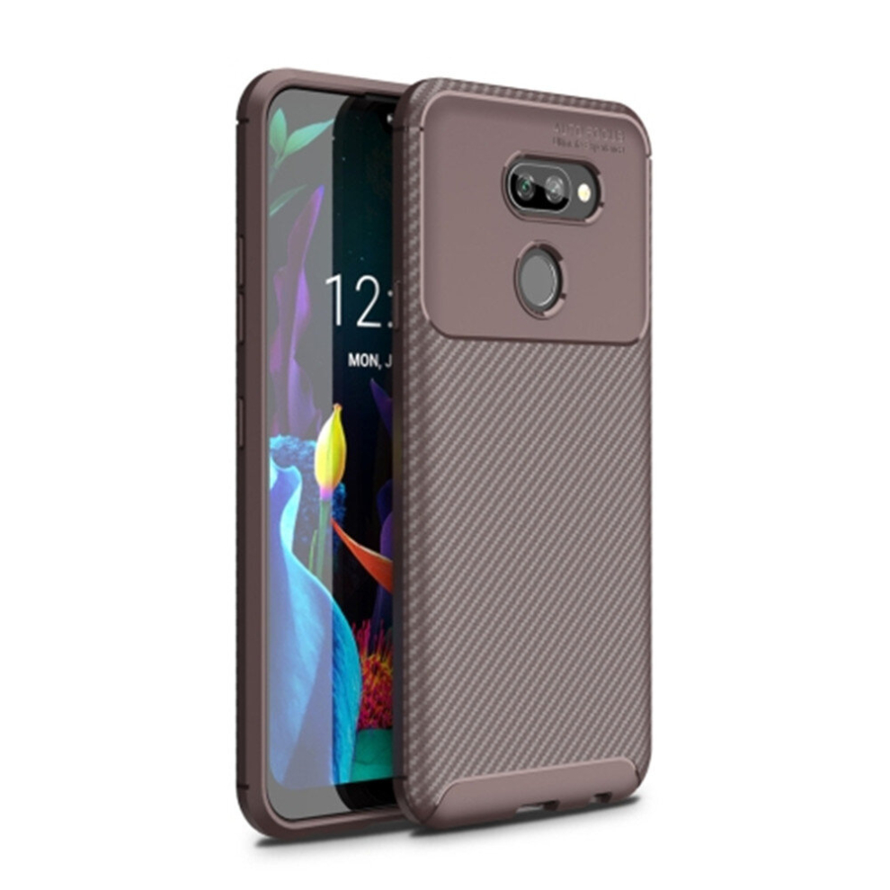 2 Pcs For Lg K40s Beetle Series Carbon Fiber Texture Shockproof Tpu Cas(Brown) Brown 8881471522954