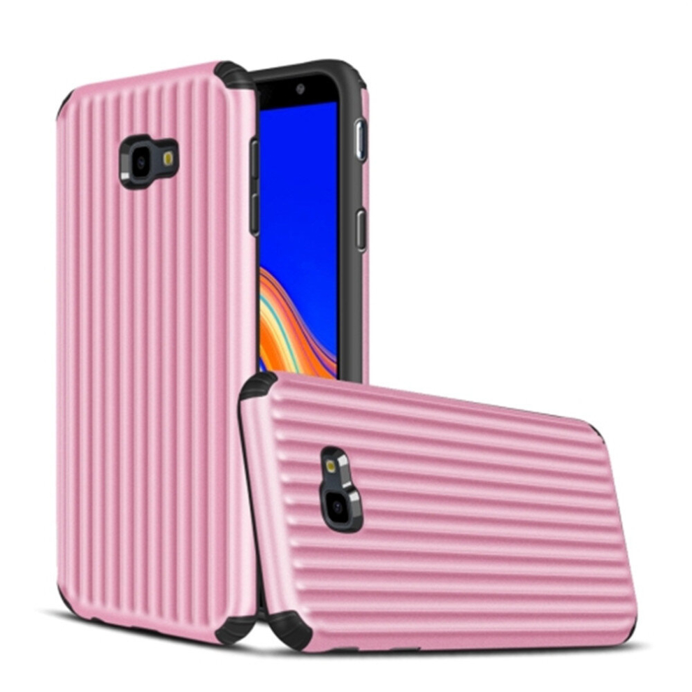 2Pcs Travel Box Shape Tpu + Pc Protective Case For Galaxy J4 Plus (Pink) Pink 8881471533608