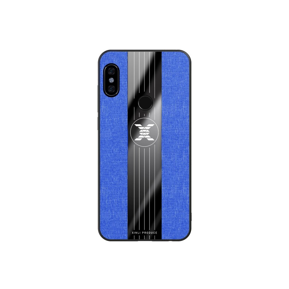 2Pcs For Xiaomi Redmi Note 5 Xinli Stitching Cloth Texture Shockproof Tpu Protective Case(Blue) Blue 8881471528376