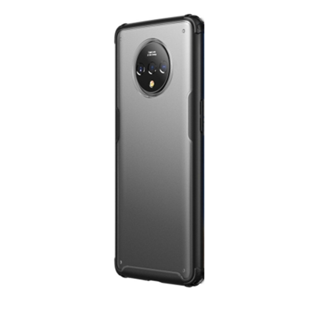 For Oneplus 7T Shockproof Frosted Pc+ Tpu Transparent Protective Case(Black) Black 8881471533394