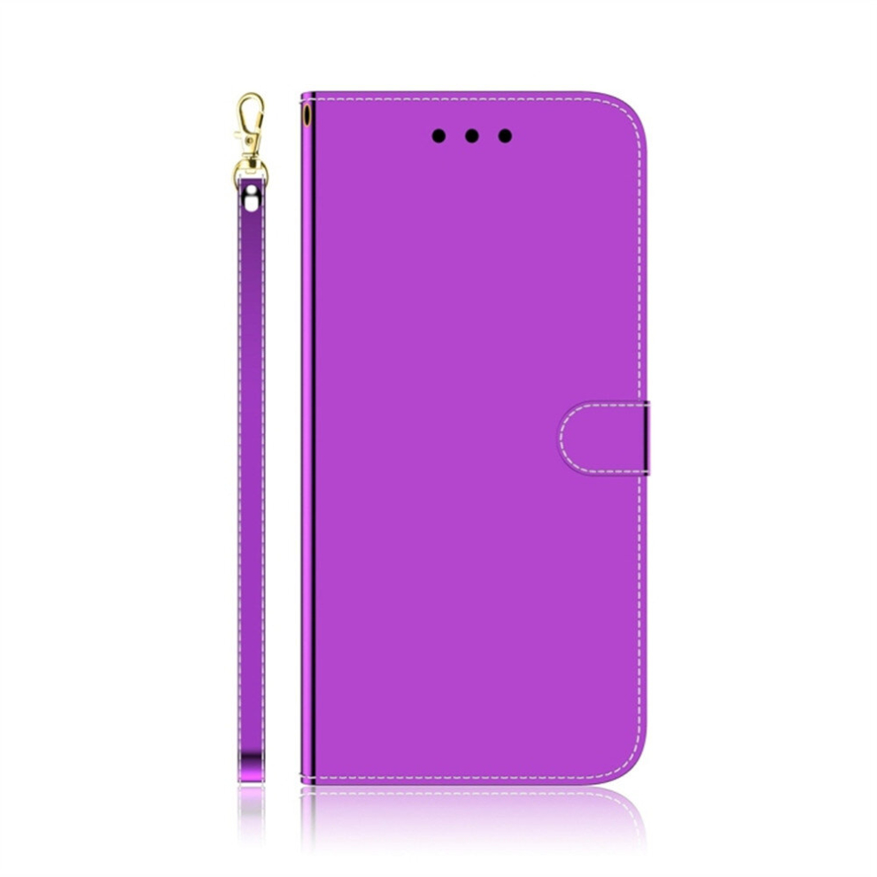 For Huawei Y6 (2019) Imitated Mirror Surface Horizontal Flip Leather Case With Holder & Card Slots & Wallet & Lanyard(Purple) Purple 8881471526358