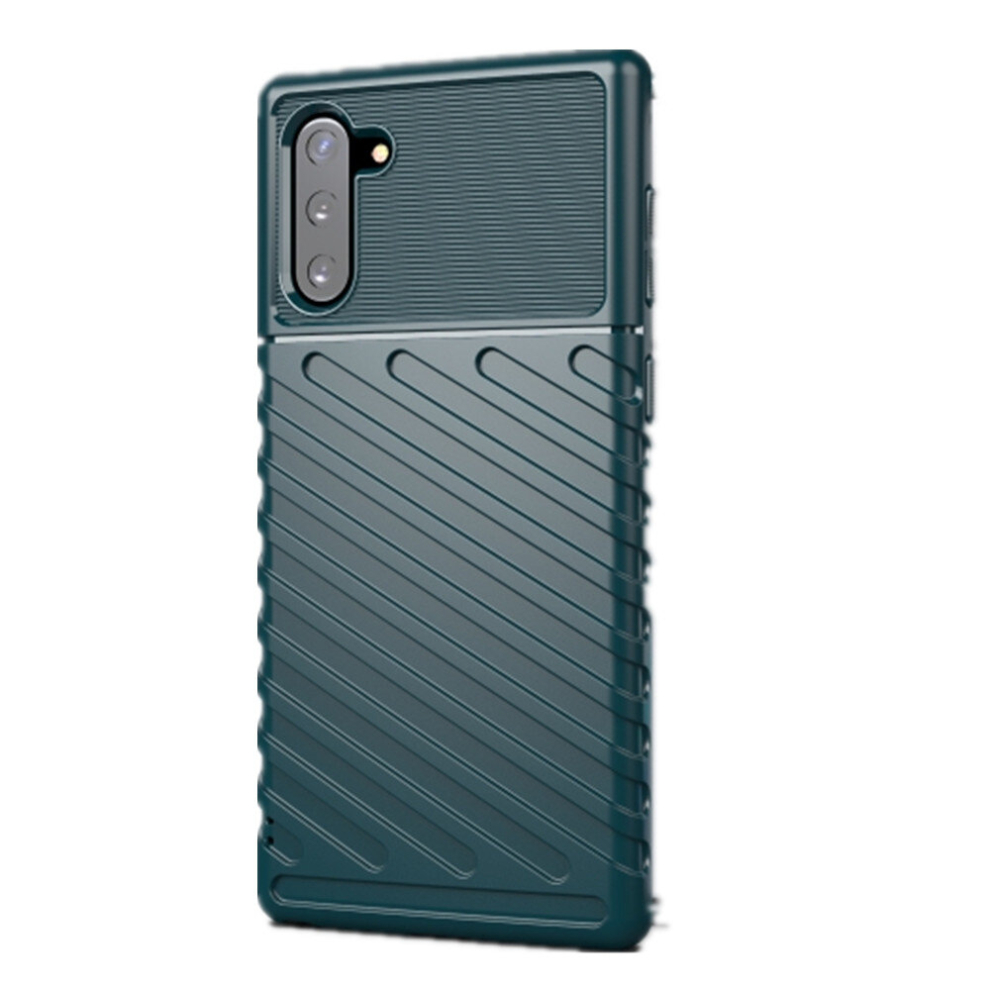 2Pcs For Galaxy Note 10 Thunderbolt Shockproof Tpu Soft Case(Dark ) Green 8881471526648