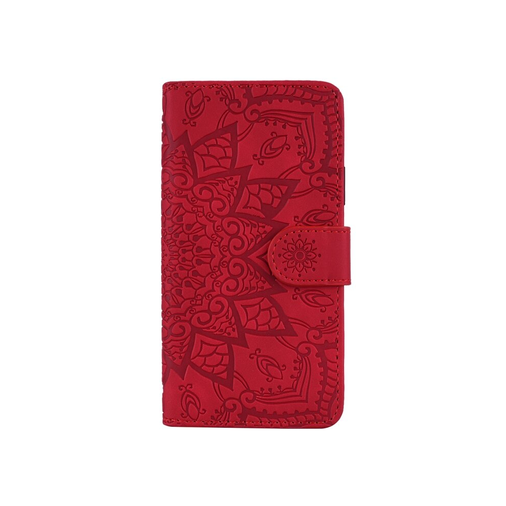 Calf Pattern Double Folding Design Embossed Leather Case With Wallet & Holder & Card Slots For Galaxy A40(Red) Red 8881471532946