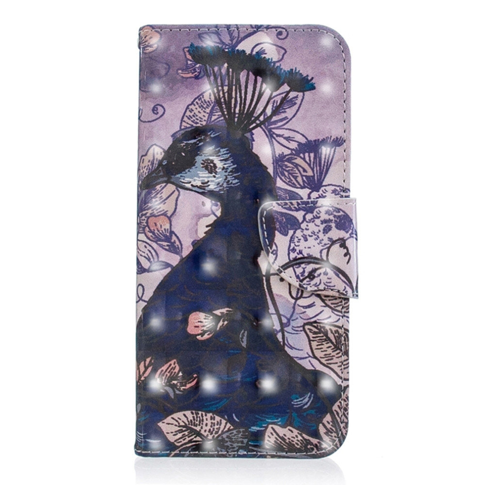 3D Colored Drawing Pattern Horizontal Flip Leather Case For Samsung Galaxy S8, With Holder & Card Slots & Wallet(Peacock) 8881471531925