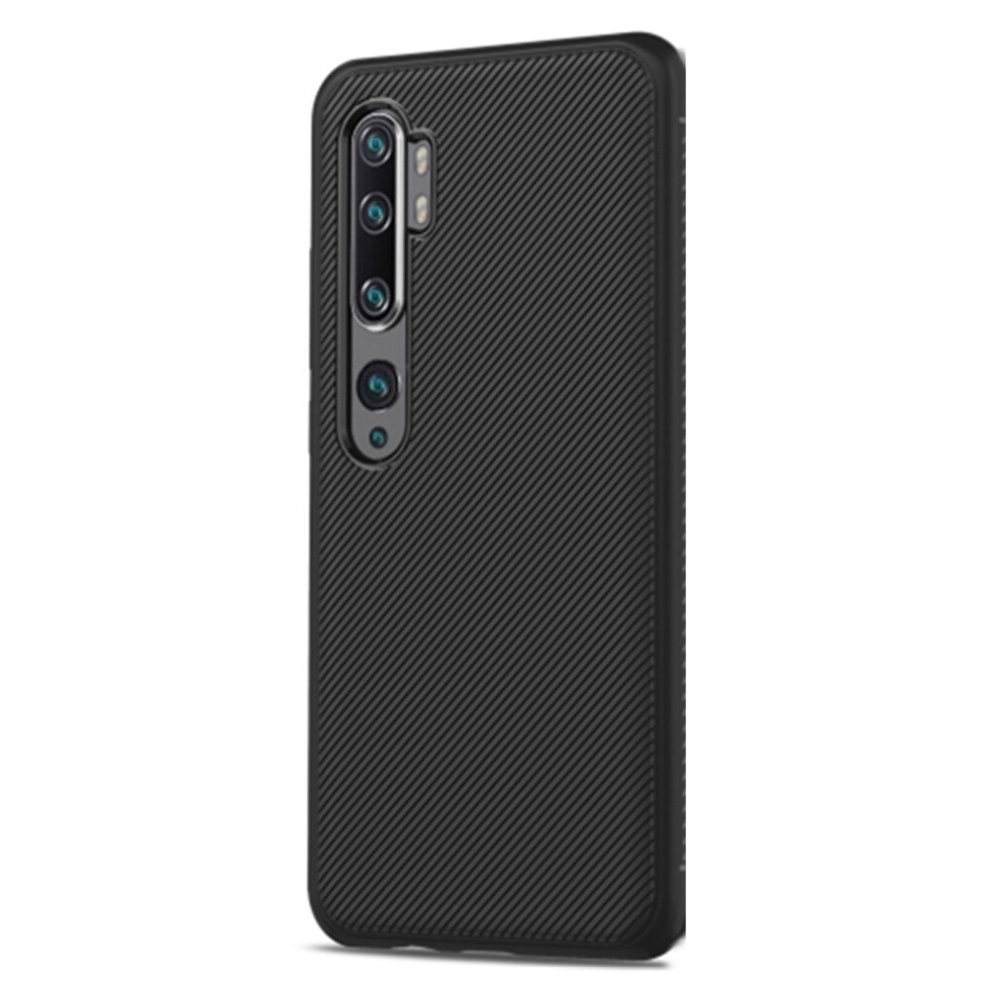 2Pc For Xiaomi Mi Cc9 Pro / Note 10 Lenuo Leshen Series Stripe Texture Tpu Protective Case(Black) Black 8881471528338