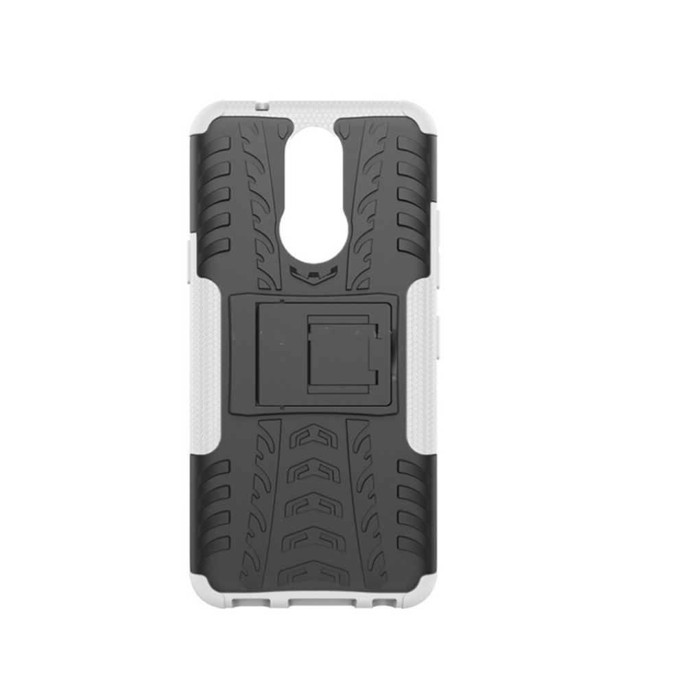 2Pcs Shockproof Pc + Tpu Tire Pattern Case For Lg K40, With Holder (White) White 8881471532410