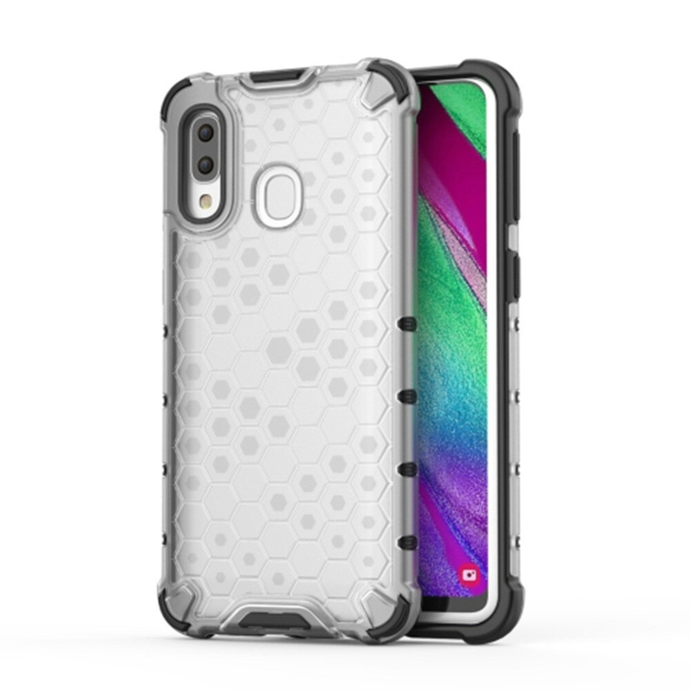 2 Pcs Shockproof Honeycomb Pc + Tpu Case For Galaxy A40 (Grey) Grey 8881471526846