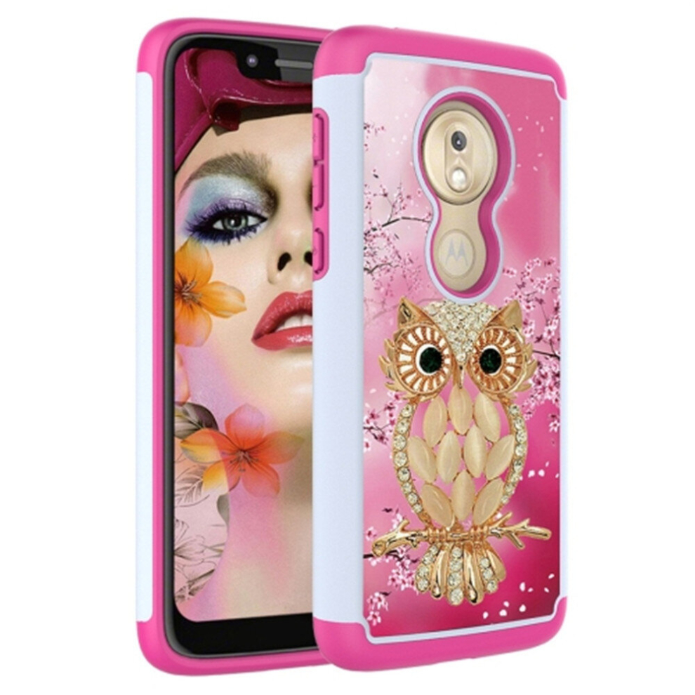 Coloured Drawing Pattern Pc + Tpu Protective Case For Motorola Moto G7 Play Us Version(Shell Owl) 8881471533912