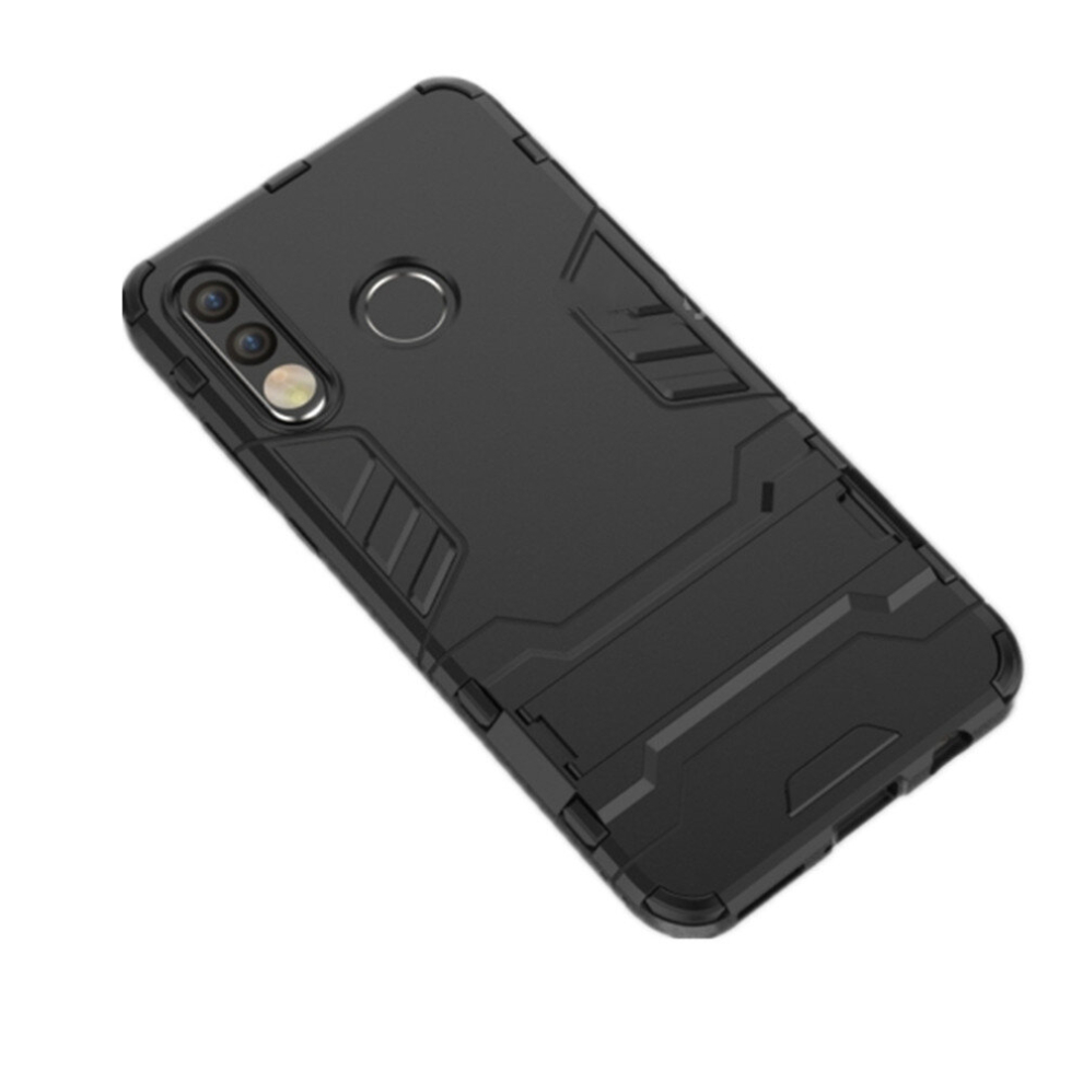 2 Pcs Shockproof Pc + Tpu Case For Huawei P30 Lite, With Holder(Black) Black 8881471526297