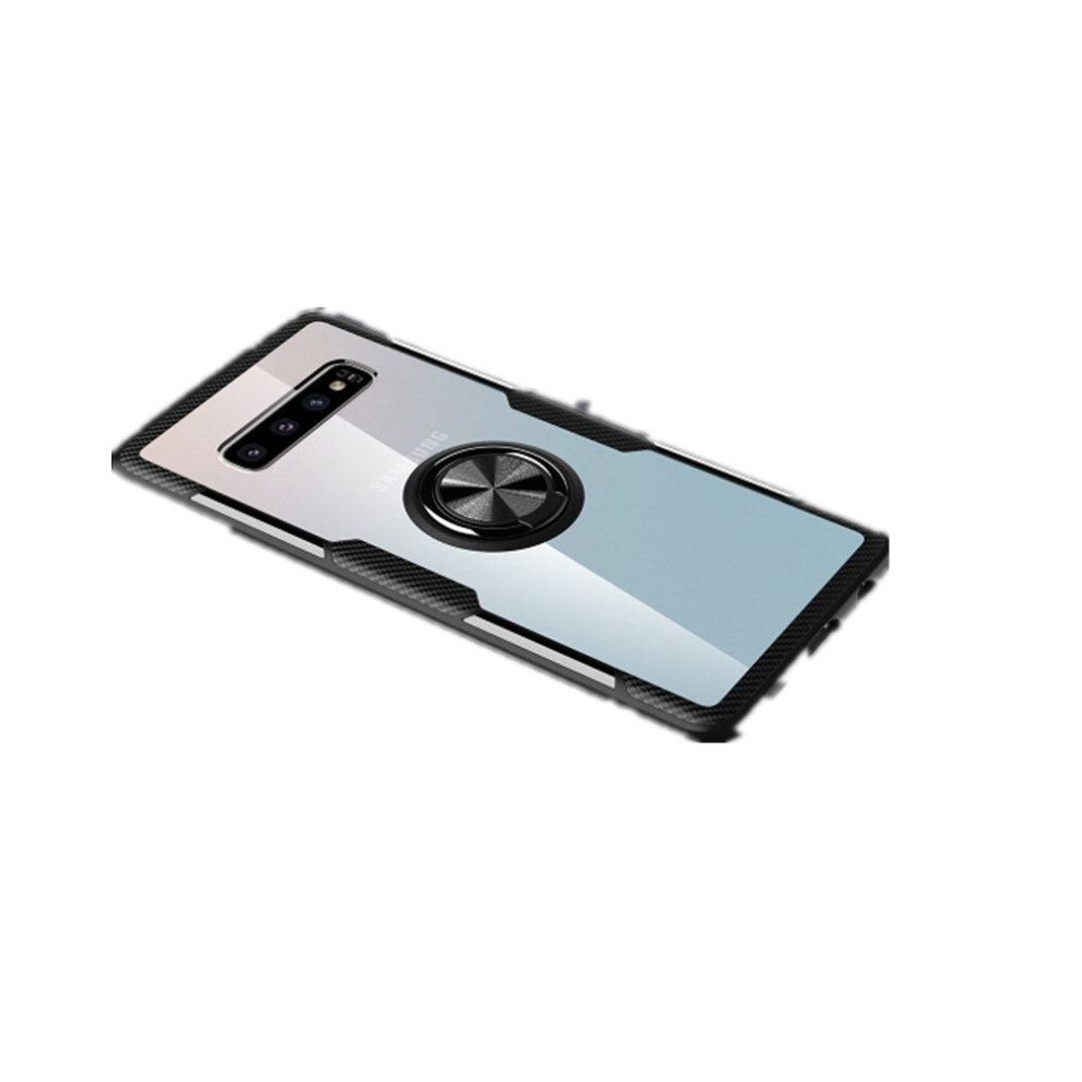Scratchproof Tpu + Acrylic Ring Bracket Protective Case For Galaxy S10 (Black) Black 8881471530393