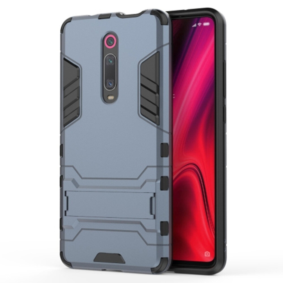 2Pcs Shockproof Pc + Tpu Case For Xiaomi Mi 9T / Redmi K20, With Holder(Navy ) Blue 8881471523043