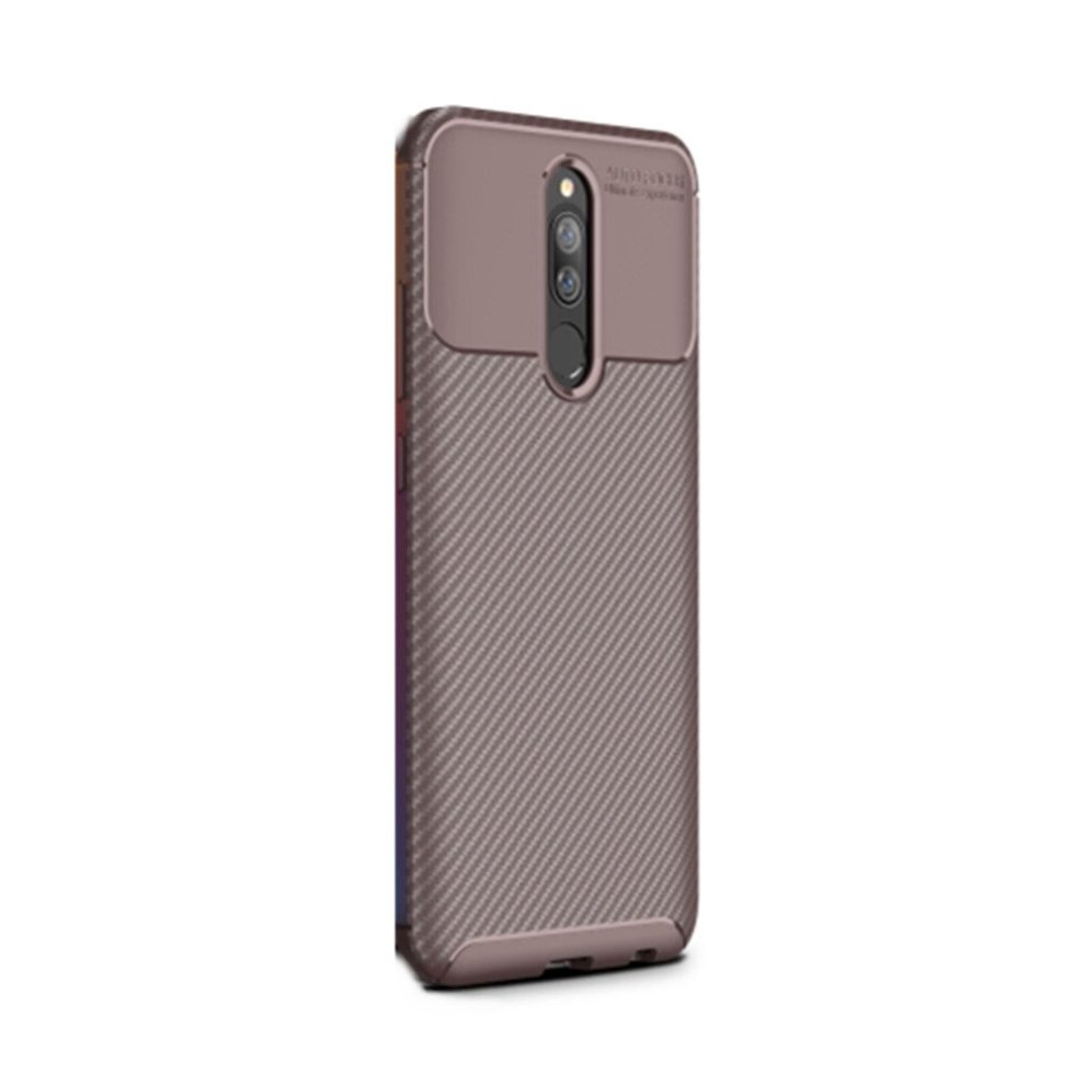 2Pc For Xiaomi Redmi 8A Carbon Fiber Texture Shockproof Tpu Case(Coffee) 8881471526570