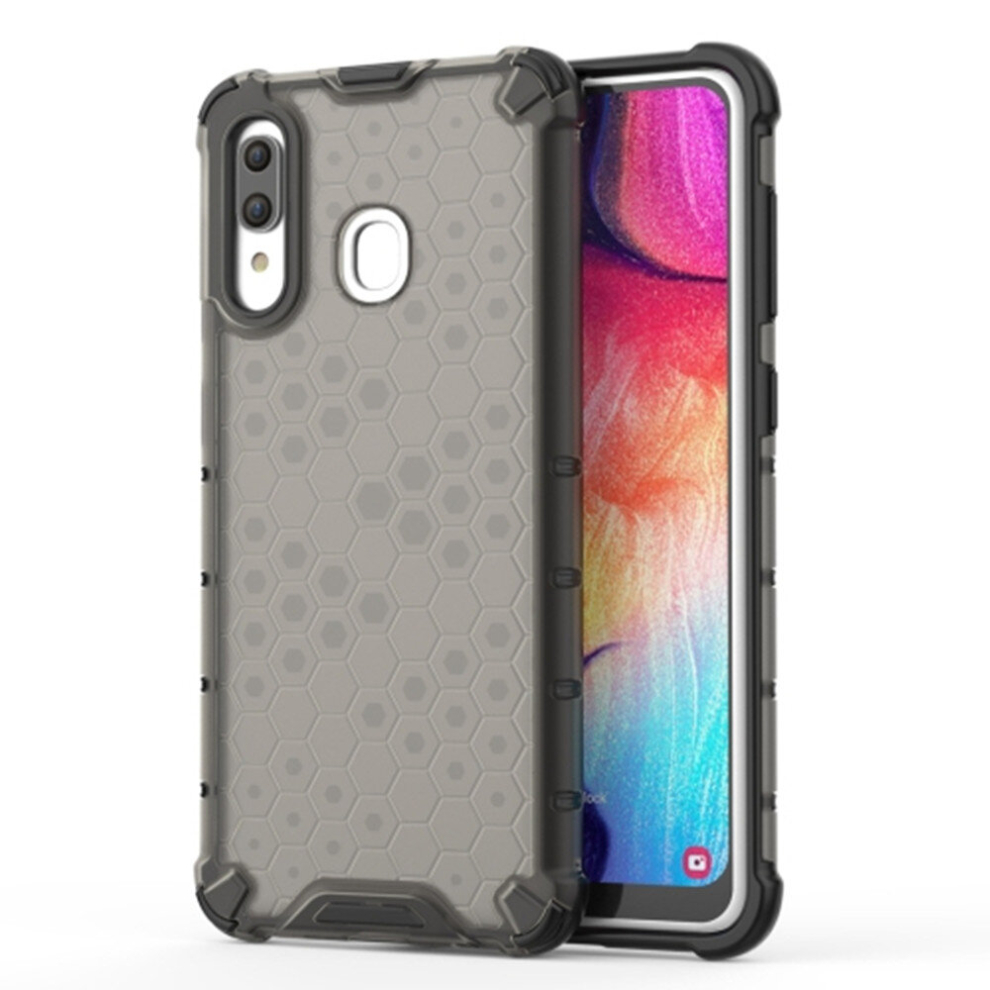2 Pcs Shockproof Honeycomb Pc + Tpu Case For Galaxy A30 (Black) Black 8881471523784