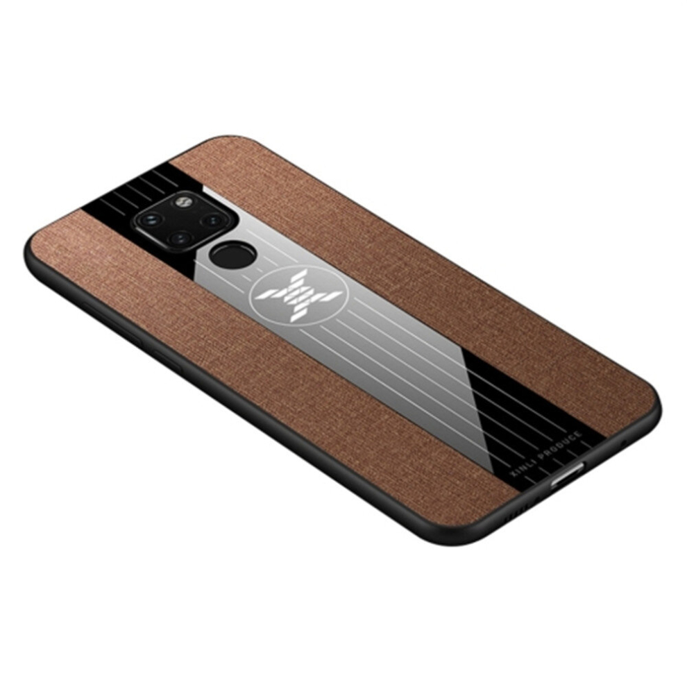 For Huawei Mate 20 Xinli Stitching Cloth Textue Shockproof Tpu Protective Case(Brown) Brown 8881471530423