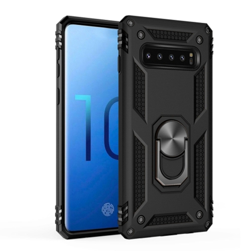 Sergeant Armor Shockproof Tpu + Pc Protective Case For Galaxy S10, With 360 Degree Rotation Holder (Black) Black 8881471523937