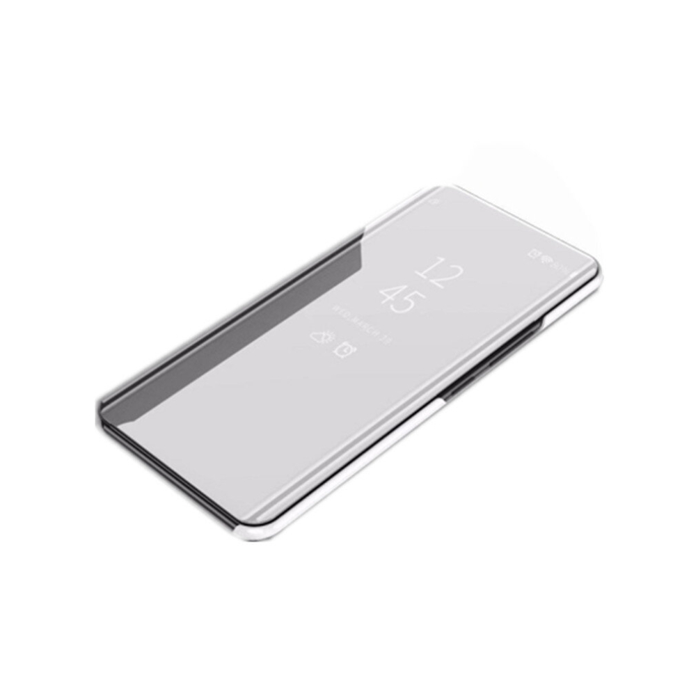 For Oneplus 7T Pro Plated Mirror Horizontal Flip Leather Cover With Stand Mobile Phone Holster(Silver) Silver 8881471533349