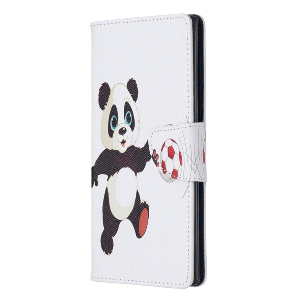 Colored Drawing Pattern Horizontal Flip Leather Case With Holder & Card Slots & Wallet For Galaxy Note10+(Football And Panda) 8881471528802