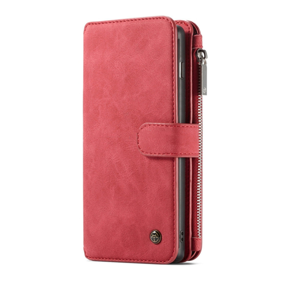 Texture Detachable Multifunctional Horizontal Flip Leather Case For Galaxy S10+, With Card Slot & Holder & Zipper Wallet & Photo Frame (Red) Red 8881471523012