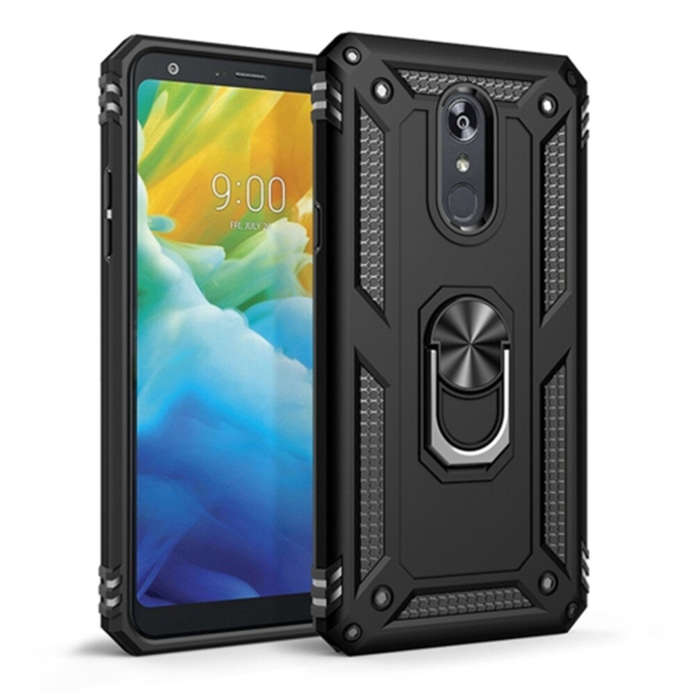 Armor Shockproof Tpu + Pc Protective Case For Lg Stylo 5, With 360 Degree Rotation Holder (Black) Black 8881471531802