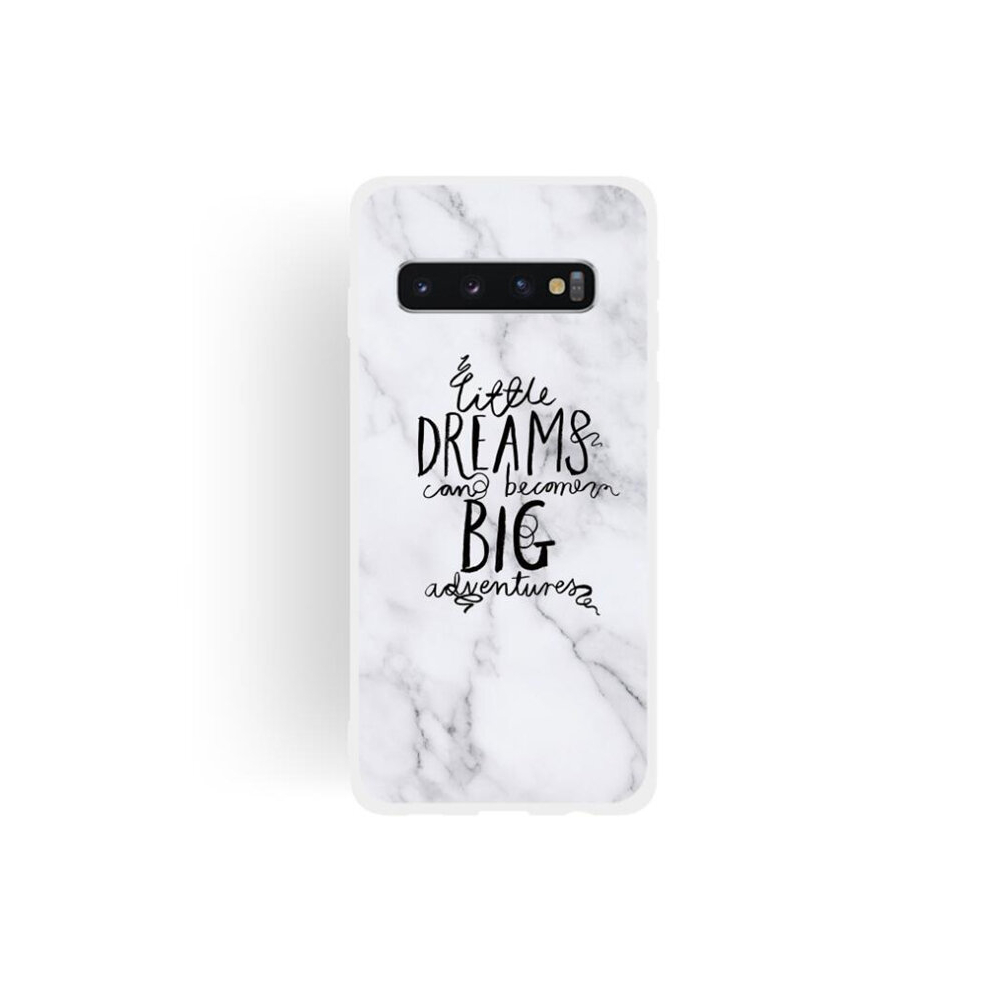 2Pcs Dream Text Matte Semi-Transparent Tpu Marble Phone Case For Galaxy S10 Plus 8881471529045