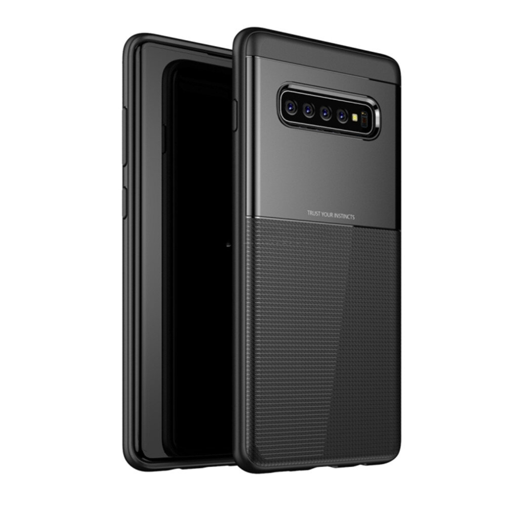 Carbon Fiber Texture Pc + Tpu Invisible Airbag Shockproof Protective Case For Galaxy S10+ (Black) Black 8881471523678
