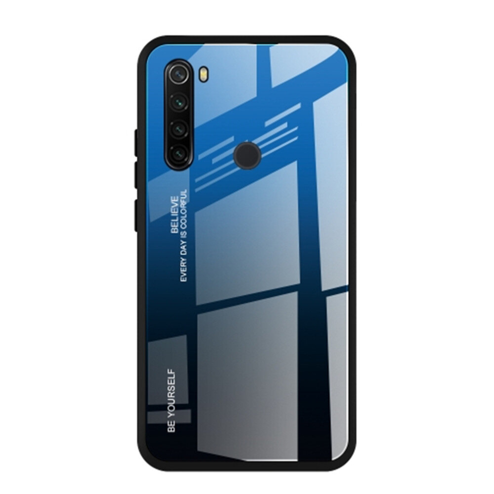 For Xiaomi Redmi Note 8T Gradient Color Glass Case(Blue) Blue 8881471523708