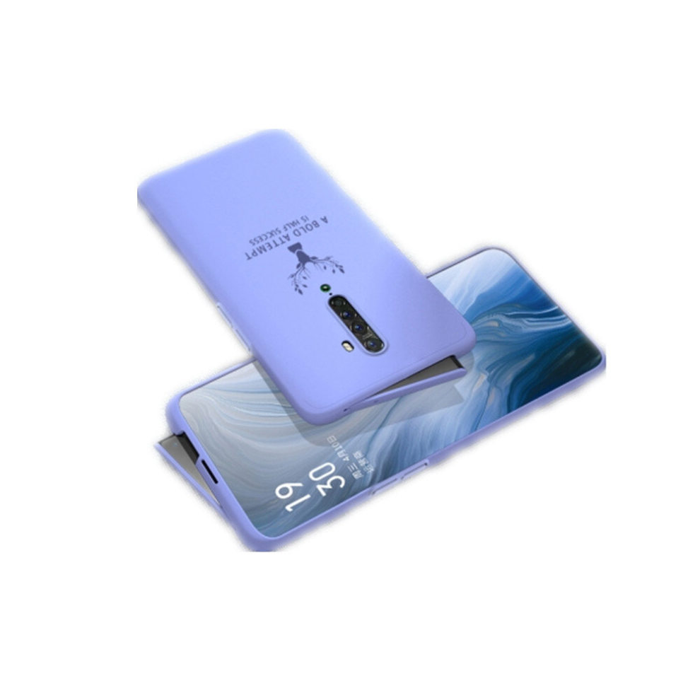 For Oppo Reno2 Elk Pattern Ultra-Thin Tpu Soft Case With Magnetic Liftable Cap(Lavender ) Purple 8881471528703