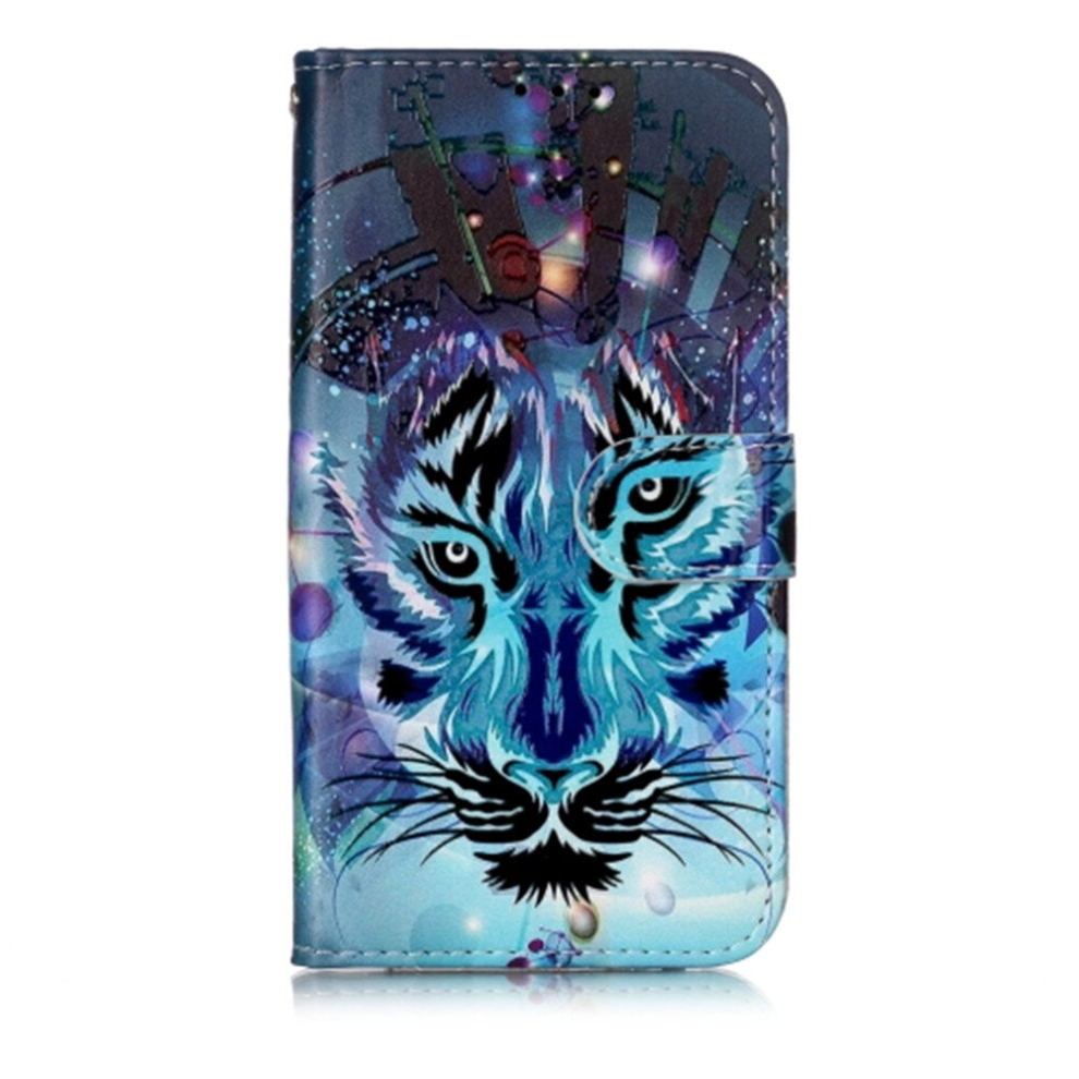 Oil Embossed Coloured Drawing Pattern Horizontal Flip Pu Leather Case With Holder & Card Slots & Wallet & Photo Frame For Galaxy A40(Tiger) 8881471535084