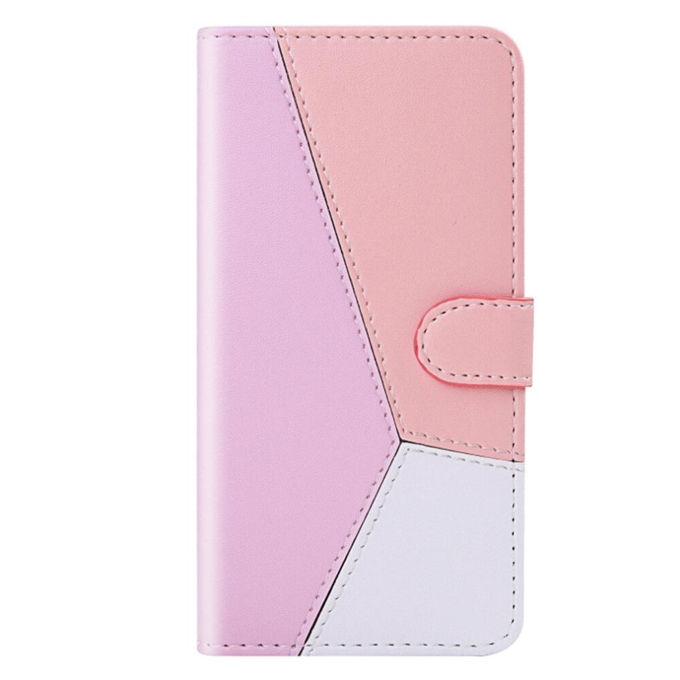 For Xiaomi Redmi 4X Tricolor Stitching Horizontal Flip Tpu + Pu Leather Case With Holder & Card Slots & Wallet(Pink) Pink 8881471538146