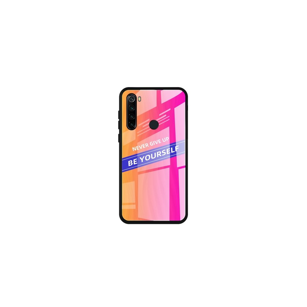 2Pcs For Xiaomi Redmi Note 8 Shockproof Pc + Tpu + Glass Protective Case(Pink) Pink 8881471535268