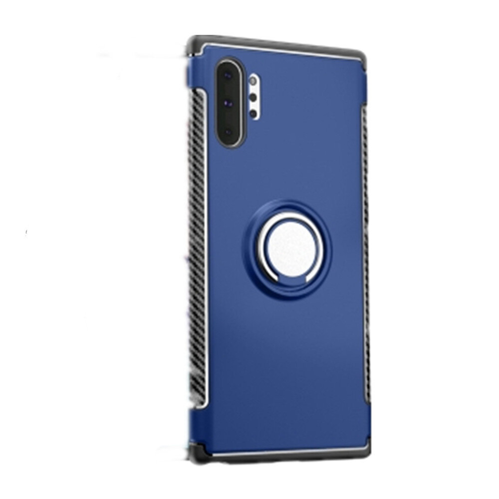2Pcs Magnetic Armor Protective Case With 360 Degree Rotation Ring Holder For Galaxy Note 10 Pro(Blue) Blue 8881471538634