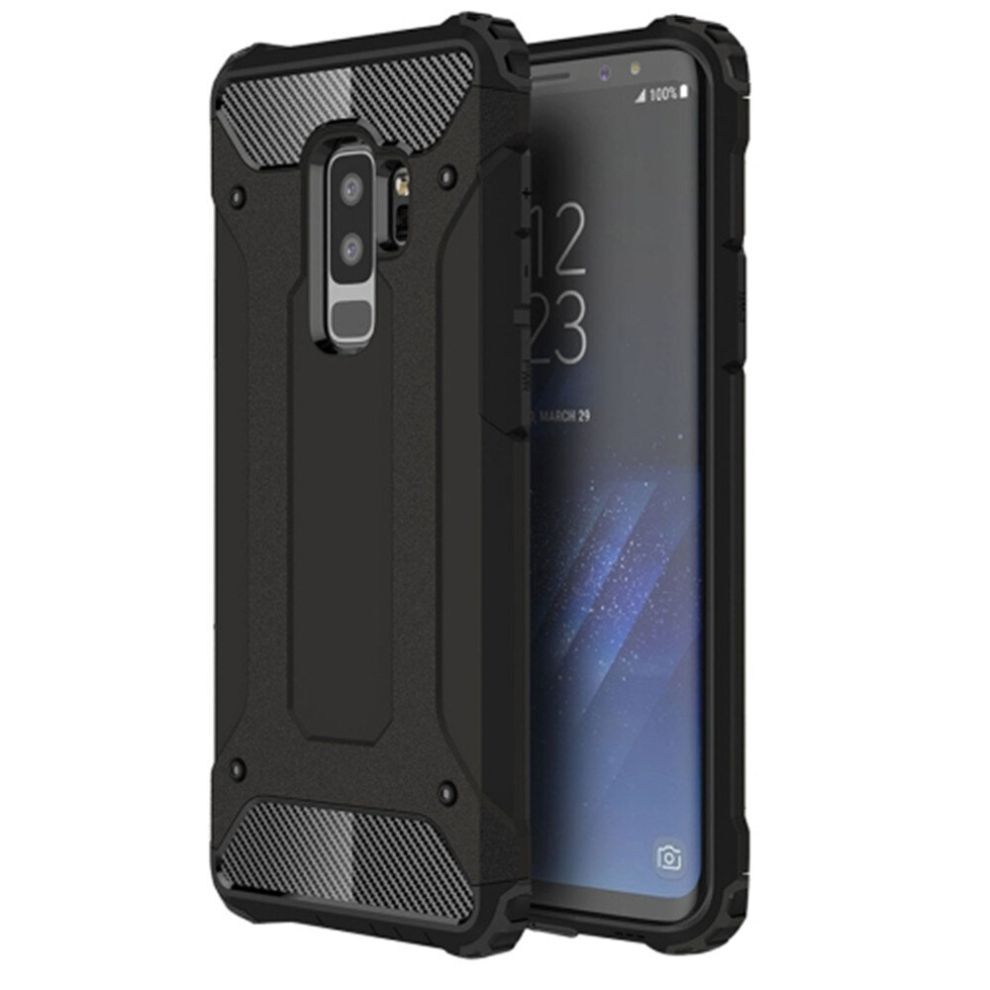 2Pcs For Galaxy S9+ Tpu + Pc 360 Degree Protection Shockproof Protective Back Case(Black) Black 8881471538696