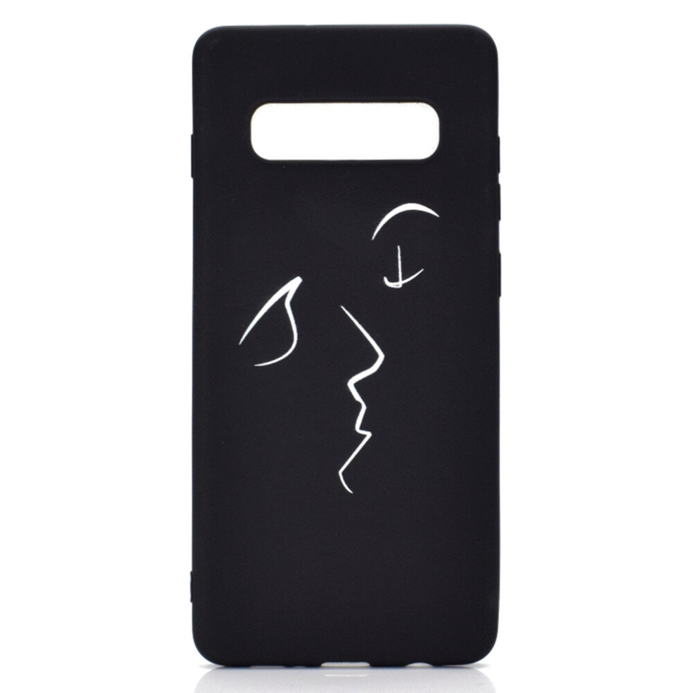 3Pcs For Galaxy S10 Shockproof Stick Figure Pattern Soft Tpu Protective Case(Kiss) 8881471535107