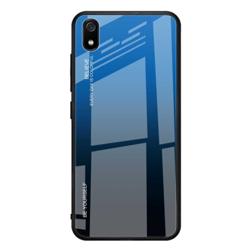 For Xiaomi Redmi 7A Gradient Color Glass Case(Blue) Blue 8881471535336