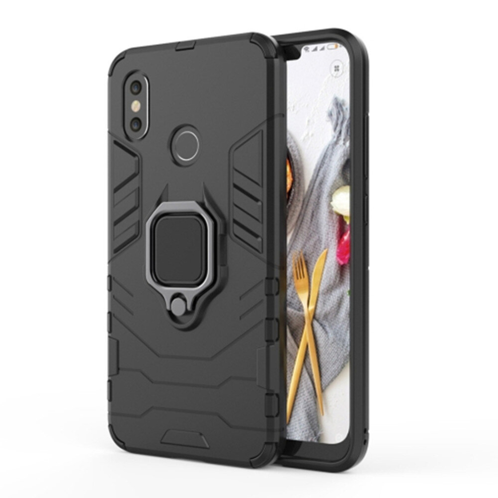 Pc + Tpu Shockproof Protective Case For Xiaomi Redmi Note 5, With Magnetic Ring Holder (Black) Black 8881471538320